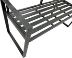 Banco de jardín DEGAMO Atlanta de 2 plazas, de aluminio, resistente a la intemperie e inoxidable, gris oscuro