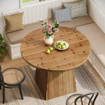Mesa de comedor de madera maciza para 4 personas, pequeña mesa de cocina redonda con tablero reforzado y base estable para comedor, sala de estar, cocina, 100 x 75 cm, estilo rústico (solo mesa)
