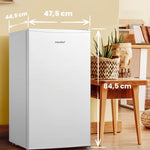 Congelador vertical COMFEE' RCU60WH2(E) de 60L con cajones, 3 cajones de congelación, una puerta, temperatura ajustable, puerta reversible, silencioso, independiente, blanco