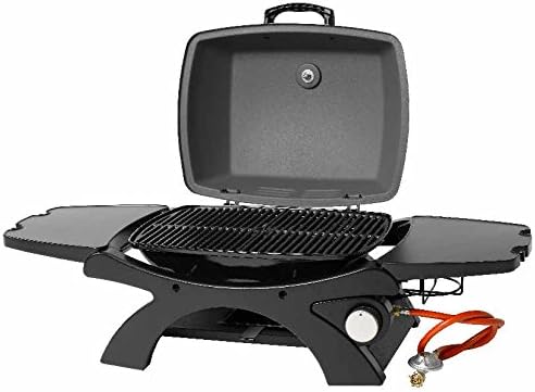 Barbacoa de gas de sobremesa tepro Abington (pequeña), 1 quemador con máx. 3,2 kW de potencia, encendido piezoeléctrico, termómetro, dimensiones aprox. 102 x 46,2 x 38 cm, antracita / negro