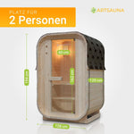 Sauna de barril Artsauna Nolvik S, sauna de exterior de madera de abeto, estufa de 3,6 kW, LED, set completo con reloj de arena, cubo y termómetro, resistente al invierno, diseño de cubo