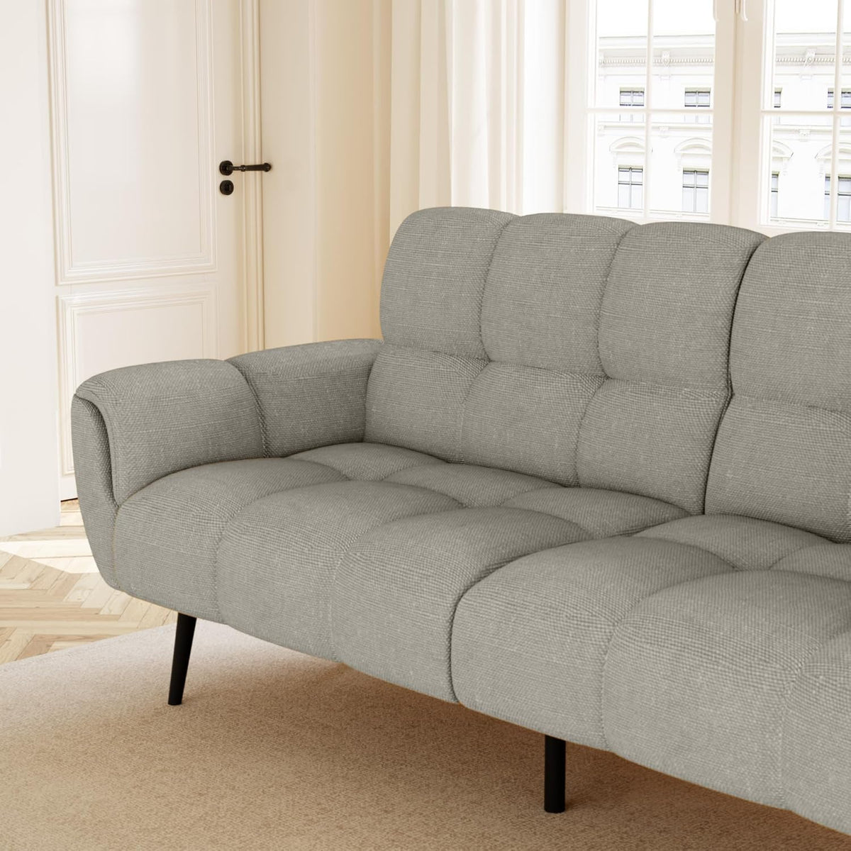 HIPIHOM Sofá con función cama, sofá plegable de 3 plazas, sofá cama de 155x85 cm, cómodo, adecuado para salón, oficina, sala de estar, habitación, dormitorio