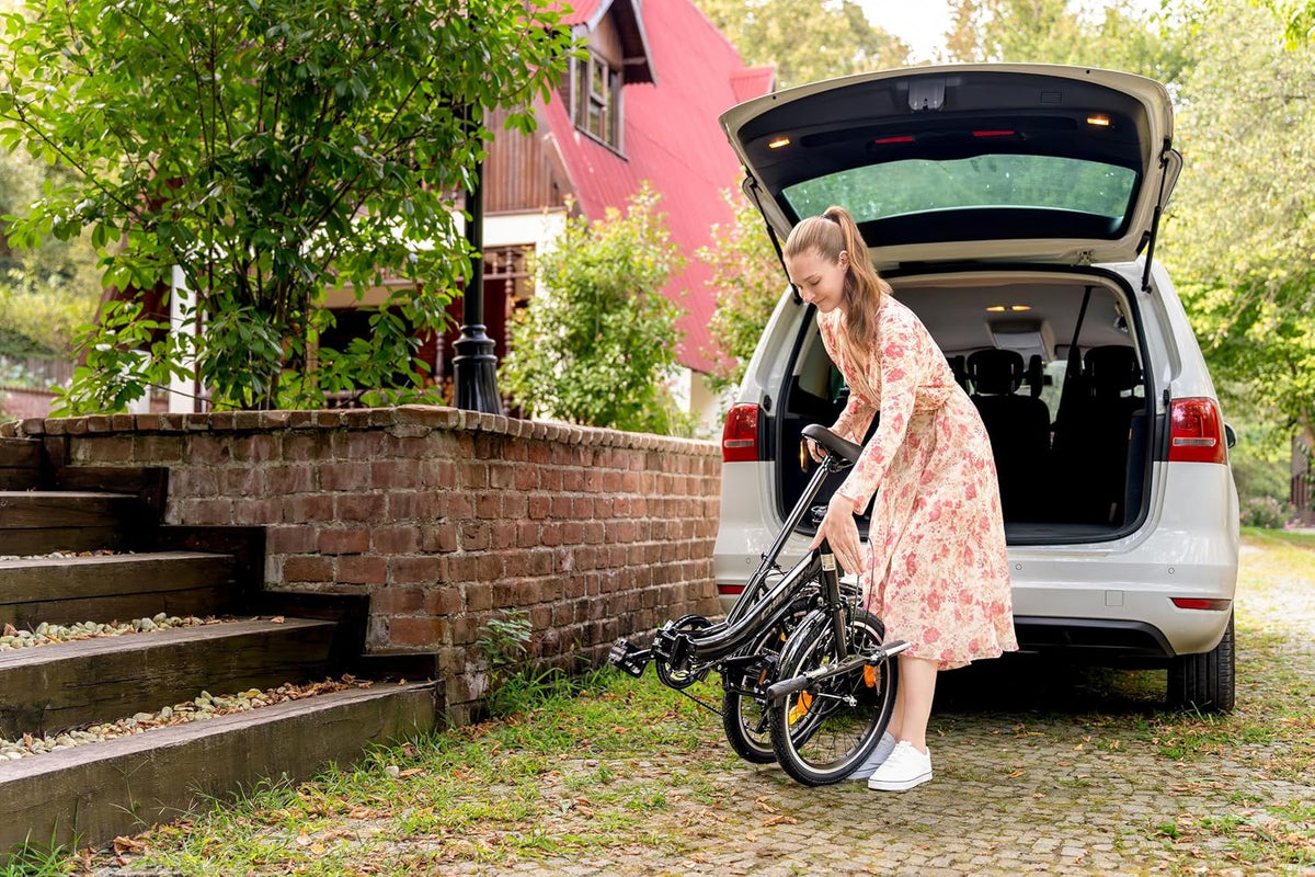 Bicicleta plegable Chillaxx Bike URBAN de 20 pulgadas, 6 velocidades Shimano, luces, sistema de plegado rápido, bicicleta plegable ligera, portaequipajes