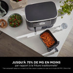 Freidora de aire NINJA Foodi DualZone, 2 compartimentos, 2 zonas de cocción independientes, capacidad de 7,6 L, freidora de aire 6 en 1, máx. 240 °C, piezas antiadherentes extraíbles aptas para lavavajillas, negro AF300EU