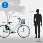Bergsteiger Amsterdam Bicicleta de paseo para mujer de 26/28 pulgadas, estilo retro holandés, 1 velocidad