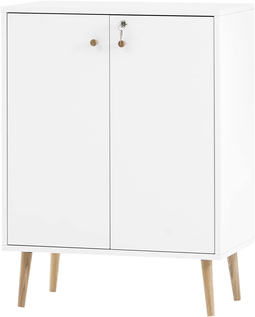 Armario archivador Schildmeyer Jonte, blanco, 65,2 x 39 x 85,5 cm