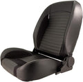 Asiento tipo baquet AutoStyle 'Classic II' - Piel sintética negra + ante + costuras grises - Respaldo ajustable a la izquierda - incl. guías