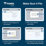 Batería de coche Yuasa YBX9012 12 V 50 Ah 520 CCA AGM Start Stop Plus