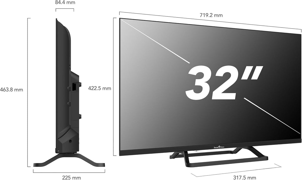 Smart Tech 32HN01V3 TV LED HD 32 pulgadas (80 cm) Triple Sintonizador Dolby Audio H.265 3xHDMI, 2xUSB