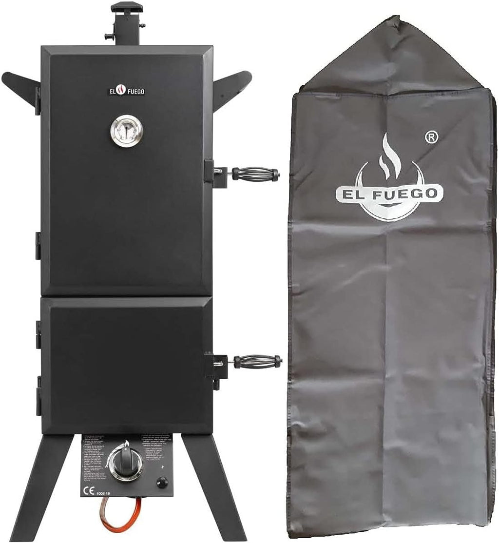 Barbacoa de gas El Fuego® "Portland XL" | incl. funda protectora | incl. manguera de gas y regulador de presión | incl. recipiente de agua y caja de ahumado | Ahumador | Smoker | AY 3172