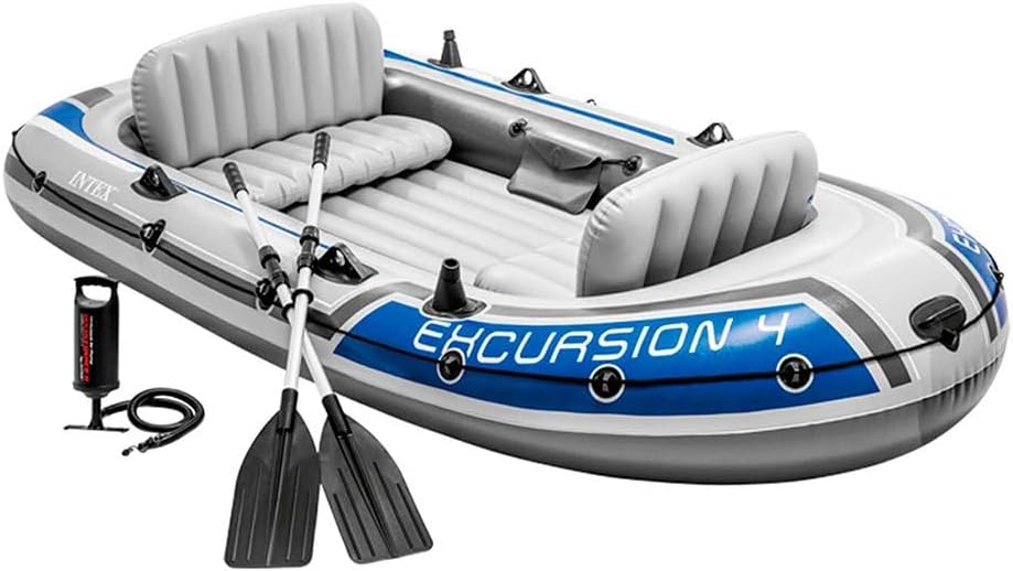 Intex Excursion 4 Set Schlauchboot - 315 x 165 x 43 cm - 3-teilig - Grau / Blau