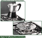 BRUNNER: Hornillo de camping de mesa 2 en 1 de 2 fuegos de acero inoxidable, parrilla de gas y hornillo de gas - POWERKOOK 50mbar con 1 cacerola + 1 plancha para asar, con regulador de gas y manguera de  gas