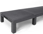 Tumbona Daytona Deluxe de Allibert by Keter para jardín, terraza y balcón con respaldo ajustable, gris, incluye cojín, tumbona de jardín de plástico, aspecto de ratán plano, 195x65x25,5 cm
