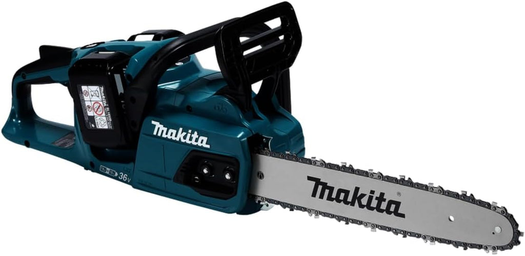 Motosierra Makita DUC355PT2 Twin, 18 V / 36 V, LXT, inalámbrica, 35 cm, litio, 2 x 5,0 Ah