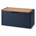 Caja de jardín de plástico azul oscuro/marrón 145x60x72 cm