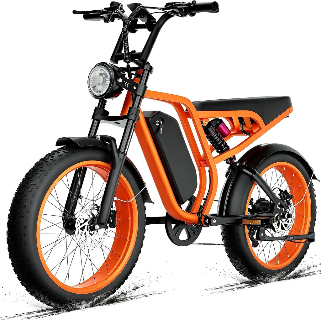 Bicicleta eléctrica DEEPOWER para adultos, batería extraíble de 48V/52V 20Ah, autonomía de hasta 60-110 km, neumáticos gruesos de 20 pulgadas, frenos de disco hidráulicos, Shimano de 7 velocidades, todoterreno