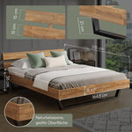 skølm Alver Massivholzbett 160x200 cm – Bettgestell aus Massivholz Eiche geölt – Holzbett mit schwarzen Metallkufen – hochwertiges Bett mit 2 Streben als Bettkopf – Bettrahmen geeignet als Doppelbett