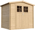 Caseta de jardín de madera - Cobertizo para herramientas de madera - Caseta para equipos, puerta de alta calidad con cerradura, 236x226x218 cm / 4,33 m², cobertizo para bicicletas - Casetas de jardín y almacenamiento, tejado impermeable TIMBELA M369F