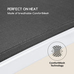 Blumfeldt Sun Valley - Sonnenliege mit Kopfkissen, zusammenklappbar, Gestell aus Aluminium, 4-Fach verstellbare Rückenlehne, Sun Comfort, Material: 70% PVC und 30% Polyester Comfort Mesh, schwarz