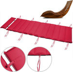 CASARIA® Juego de 2 tumbonas, incluye cojín, para 2 personas, color rojo oscuro, plegables, resistentes a la intemperie, madera, tumbona de jardín, ergonómicas, capacidad de carga de 160 kg, certificadas FSC®, tumbona basculante, balcón, 154x60 cm