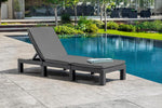 Tumbona Daytona Deluxe de Allibert by Keter para jardín, terraza y balcón con respaldo ajustable, gris, incluye cojín, tumbona de jardín de plástico, aspecto de ratán plano, 195x65x25,5 cm