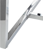 Mesa de comedor rectangular Beliani transparente/plata, vidrio templado, 160 x 90 cm, Envia