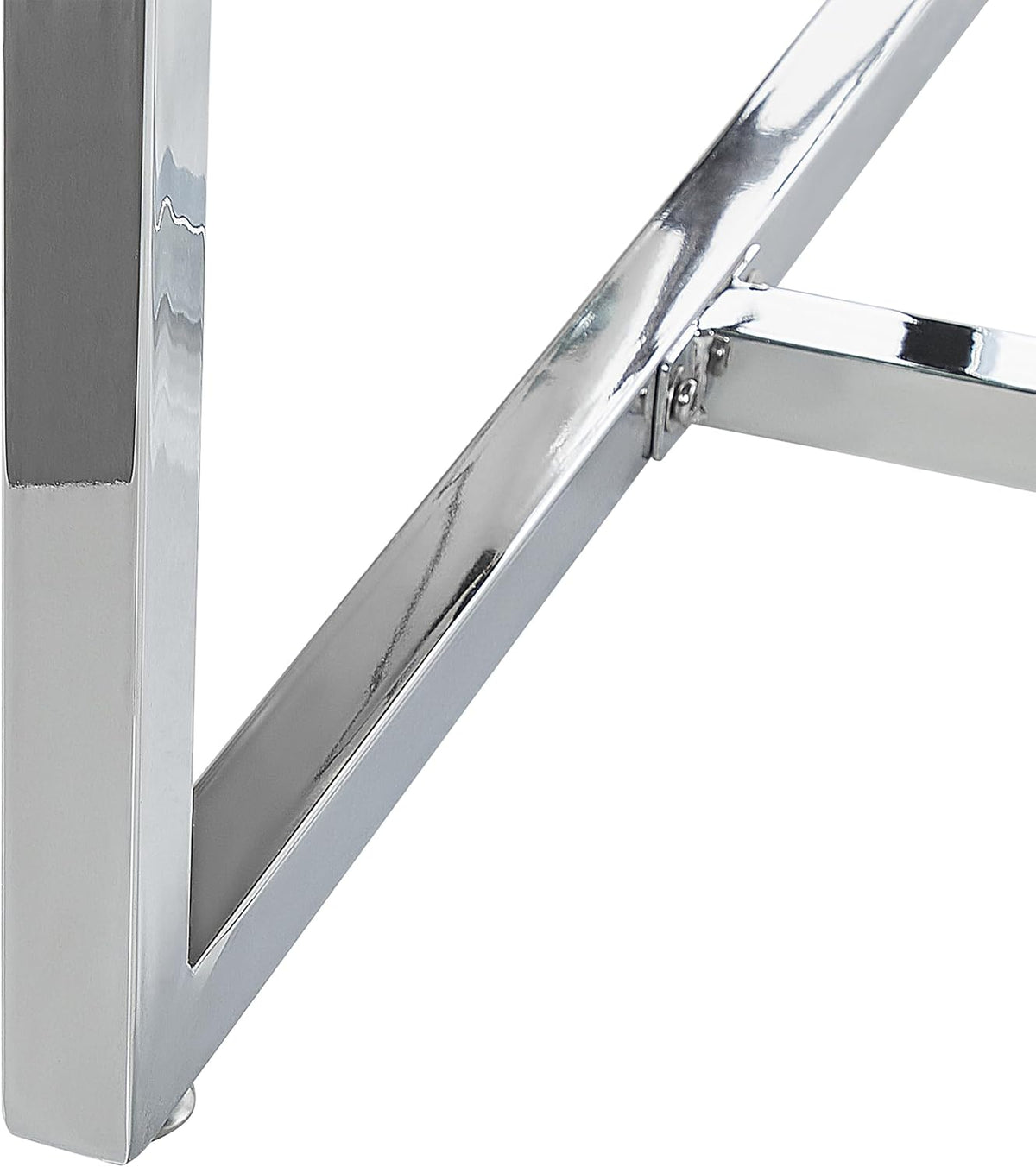 Mesa de comedor rectangular Beliani transparente/plata, vidrio templado, 160 x 90 cm, Envia