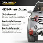 OBD2 Bluetooth Diagnosegerät Fehlercode Ausleser MX+ MX201 iPhone Android Windows Fahrzeugdiagnose Scanner