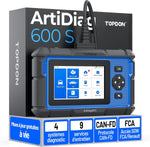 TOPDON ArtiDiag600S Escáner de diagnóstico OBD2, herramienta de diagnóstico de coche para 4 sistemas, 9 funciones de restablecimiento para aceite/frenos/SAS/BMS/ABS/DPF/TPMS/acelerador, funciones OBD2 completas