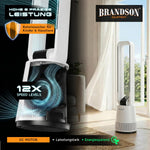 Brandson - Turmventilator DC ECO Line - DC Motor sehr leise - Sleep-Modus – mit Fernbedienung – 3 Modi – Oszillation – energieeffizient – für Schlafzimmer Büro Wohnzimmer Kinderzimmer