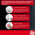Ahumador Eléctrico ITA 7000 - Conjunto de Ahumador con Calefacción, Generador de Humo - Armario de Ahumado con Ventana y Termómetro - Aleación de Acero - Calidad UE, 81 cm con 3 Niveles