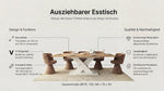 Mesa de comedor extensible Newroom blanco roble silvestre, moderna - 150x76x90 cm (ancho x alto x fondo) - mesa de cocina, mesa de comedor - comedor, cocina, salón
