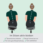 Taburete ajustable en altura Leitz Ergo Active (47–60 cm) con ruedas, taburete de oficina con cojín de asiento, taburete giratorio ergonómico para el hogar, la oficina, el ocio y las aficiones, serie Ergo, negro, 65770095