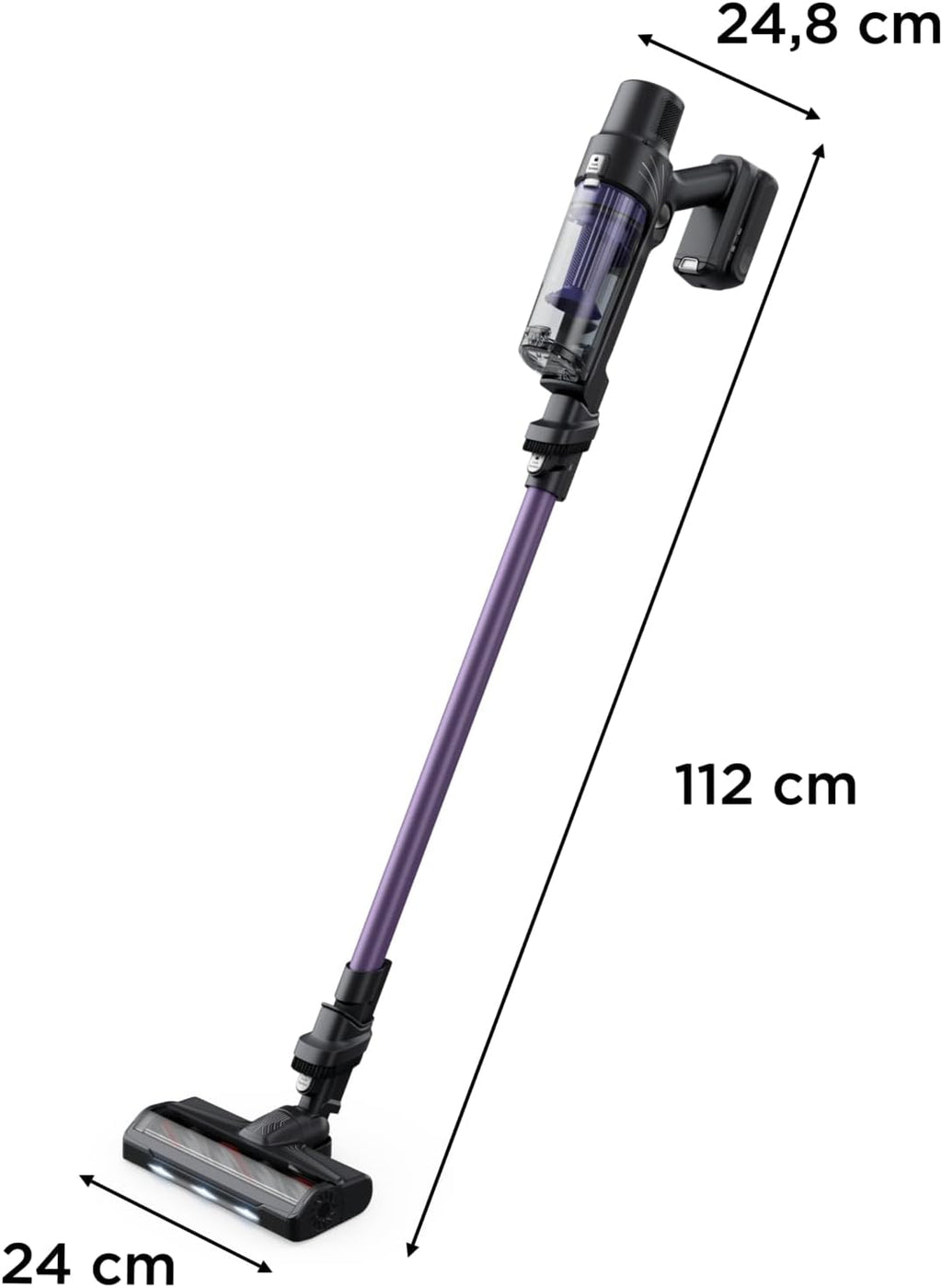 Aspiradora escoba sin cable Rowenta X-Pert 7.60, ultraligera, potente 140 W, versátil, autonomía de 45 min, eficaz en todo tipo de suelos, RH6A31WO, violeta