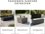 Tumbona de jardín RS Trade resistente a la intemperie de ratán sintético con ruedas – Tumbona de exterior de ratán con respaldo ajustable en varias posiciones para jardín, terraza, balcón y piscina, gris con cojín gris