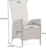 Riess Ambiente Outdoor Gartenstuhl Sylt - grau - Polyrattan - Hochlehner mit Armlehne verstellbar wetterfest
