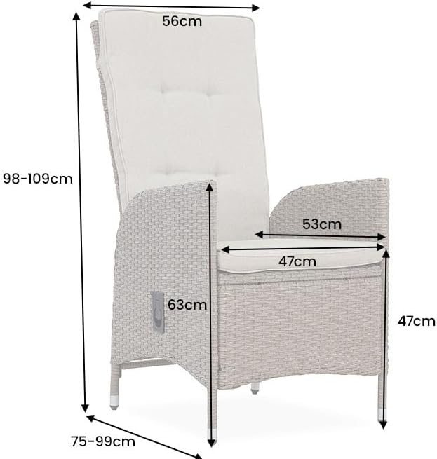 Riess Ambiente Outdoor Gartenstuhl Sylt - grau - Polyrattan - Hochlehner mit Armlehne verstellbar wetterfest