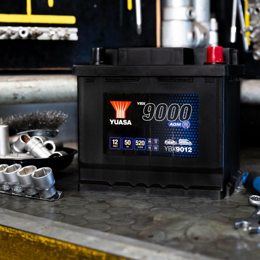 Batería de coche Yuasa YBX9012 12 V 50 Ah 520 CCA AGM Start Stop Plus