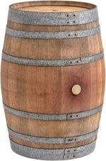 Mesa alta Temesso hecha de barril de vino usado, barril decorativo, mesa de jardín de barril de madera - barril sin tratar orig