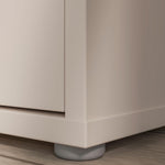Forte Alice Springs Schuhschrank 100 110, Flurschrank mit 3 Türen und 8 Einlegeböden, Holzwerkstoff, Kaschmir Beige, 109,2 cm breit x 99,1 cm hoch x 34,9 cm tief