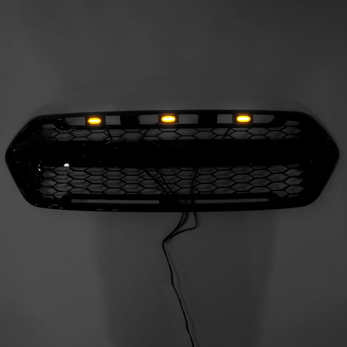 Artudatech Rejilla de parachoques delantero negro brillante compatible con Ford Transit Custom Trail 2018-2023 3LED
