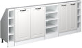 Vicco Dachschrägenschrank-Set Rion, Weiß Landhaus/Weiß, 5er Set, geeignet für die platzsparende Aufbewahrung unter Dachschrägen