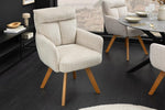 Silla giratoria Riess Ambiente Big George - Champán - Felpilla con reposabrazos madera de haya natural silla de comedor diseño retro
