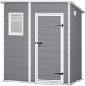 Caseta de jardín Keter Manor Pent 6x4 resistente a la intemperie, plástico, exterior, dimensiones exteriores: ancho x fondo x alto: 183,5 x 111 x 200,5 cm, dimensiones interiores: 168,5 x 97 x 154 cm, gris