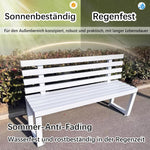 Gartenbank,Wetterfest Outdoor Bank Sitzbank,Metall Stahl Bank, Metallbank Garten,100/120/150/cm,Mit Rückenlehne,Tragkraft bis 200kg, for Terrasse Park Rasen Hof,2-4 Sitzer 150×40×85cm-Rot
