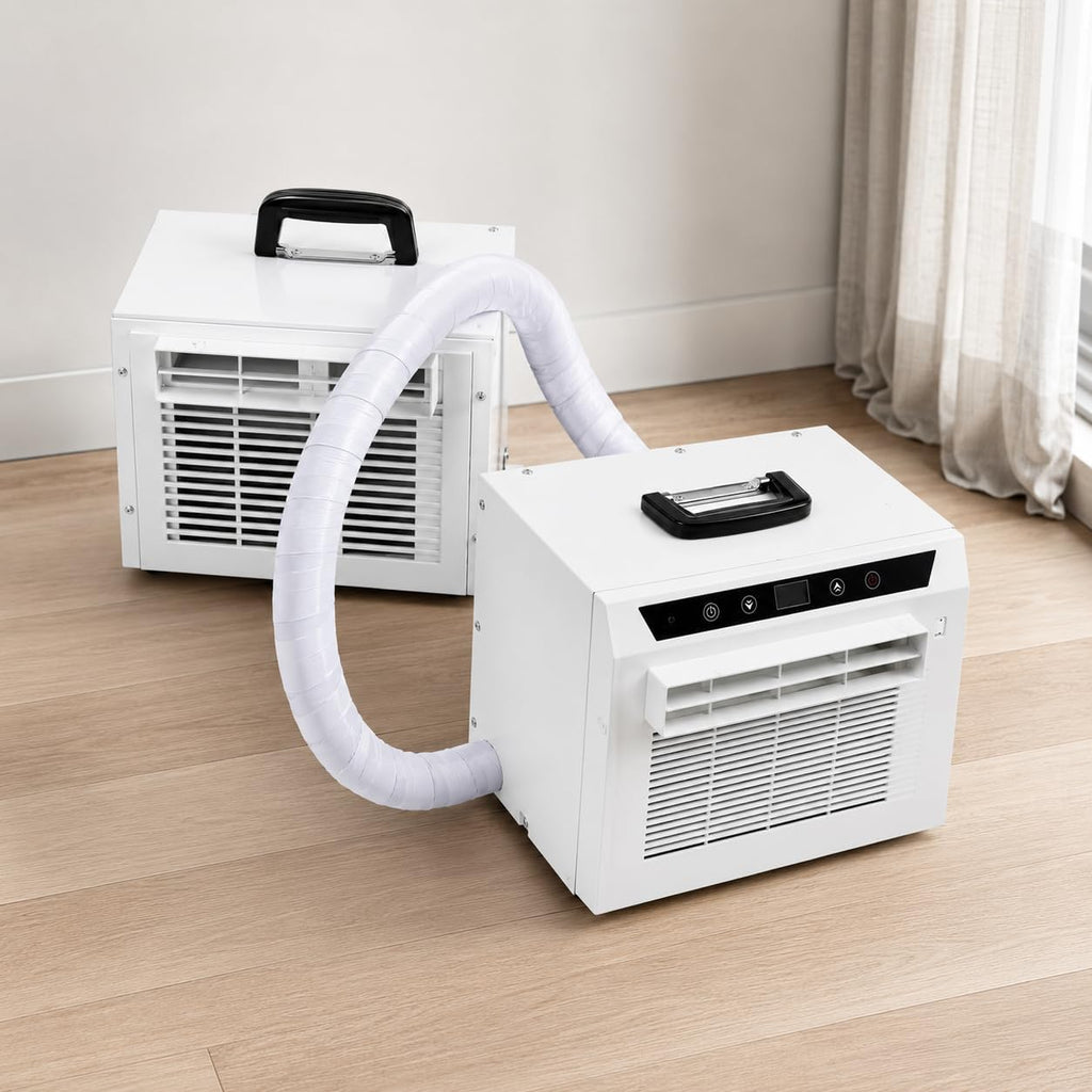 Aire acondicionado split 3000 BTU, enfriador de ambiente portátil con panel táctil y control remoto, temporizador de 24 horas, asa superior, diseño para el hogar, oficina, camping, sin montaje