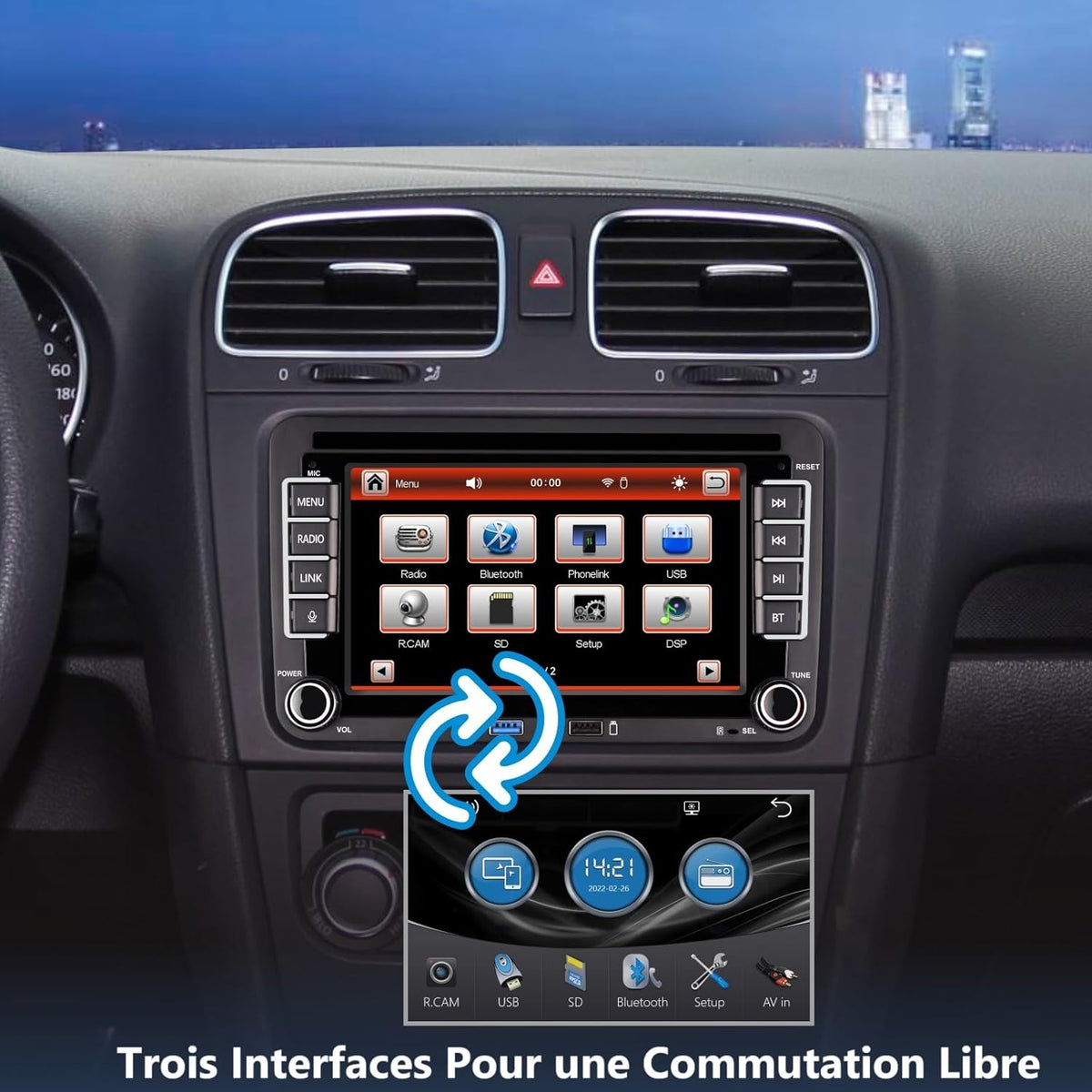 HLLECARMO Autorradio para VW Golf 5/6, pantalla táctil IPS de 7 pulgadas compatible con CarPlay y Android Auto para VW Polo 5 Jetta Passat Touran, con Bluetooth/AM/FM/SWC/USB/DSP/RDS/Mirror Link/Canbus