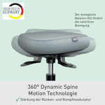 Taburete ajustable en altura Leitz Ergo Active (47–60 cm) con ruedas, taburete de oficina con cojín de asiento, taburete giratorio ergonómico para el hogar, la oficina, el ocio y las aficiones, serie Ergo, negro, 65770095