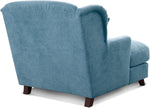 Sillón XXL Cavadore Assado / Gran sillón tapizado con patas de madera y asiento amplio / Incl. 2 cojines decorativos / 109 x 104 x 145 / Tejido de punto azul claro