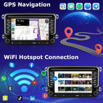 [4G+64G] Autorradio Android para VW Volkswagen Jetta Passat Seat Golf Tiguan Skoda Polo con CarPlay y Android Auto inalámbricos, pantalla táctil de 7 pulgadas con GPS, WiFi, Bluetooth 5.0, radio FM/RDS, 32EQ